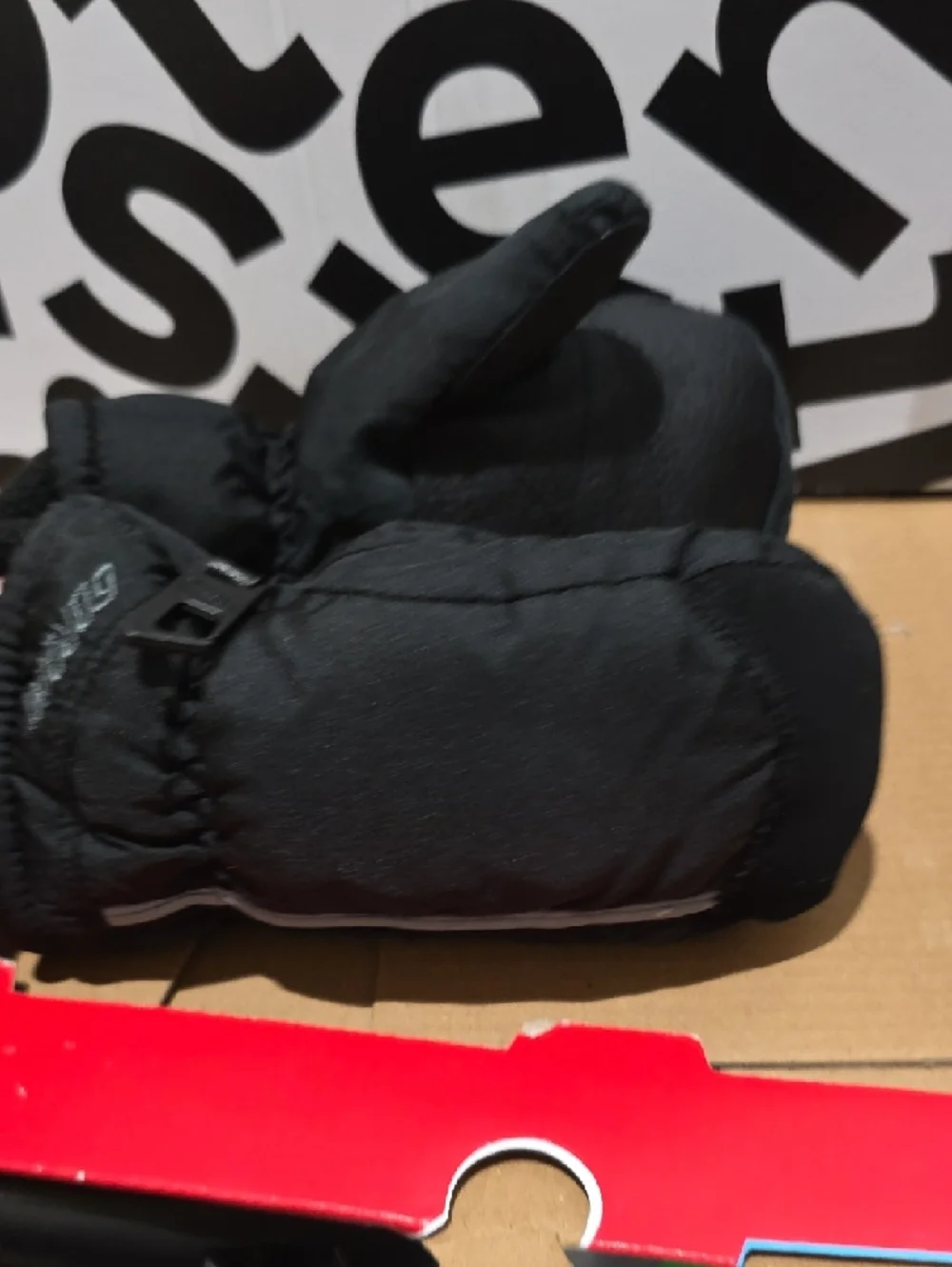 Black Kids Mittens - Outdoor Winter Waterproof Mitts